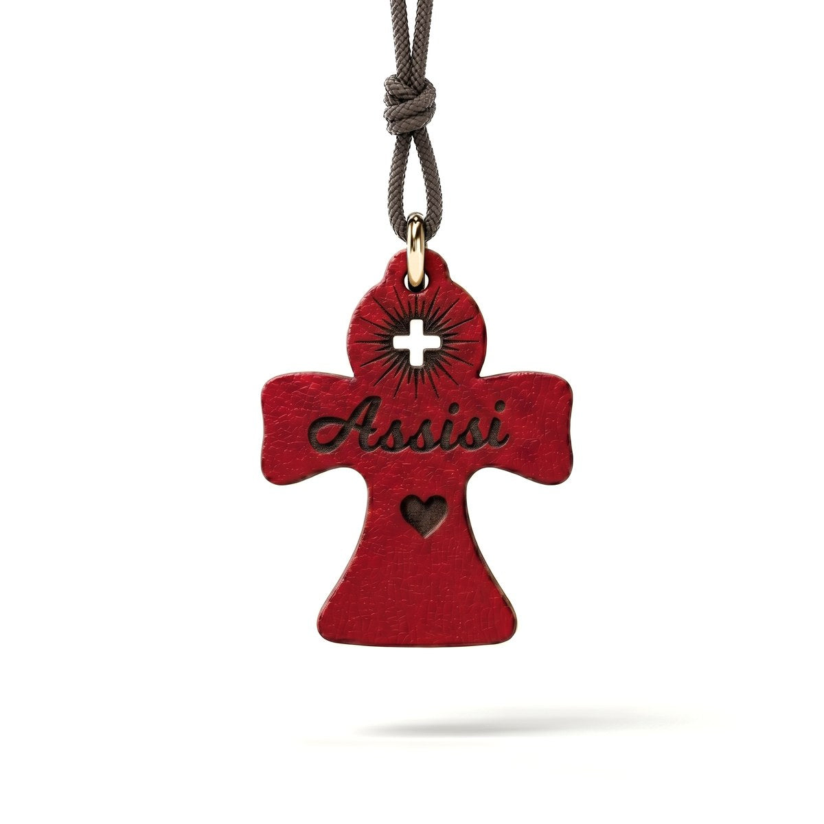 Assisi — ciondolo pelle rossa
