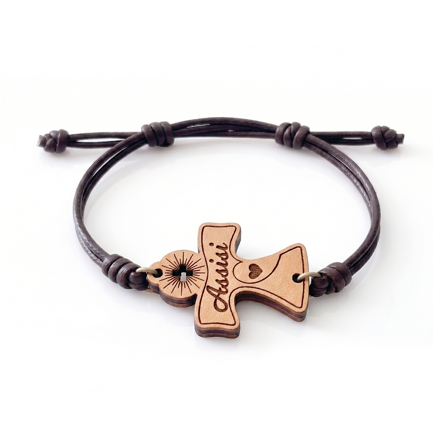 Assisi — bracciale in cuoio naturale