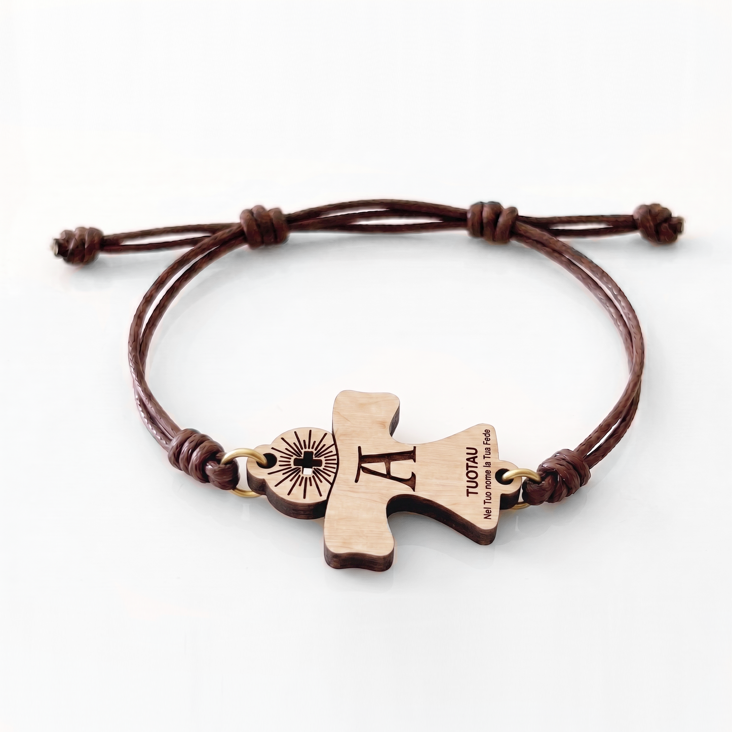 Iniziale A — bracciale in pioppo