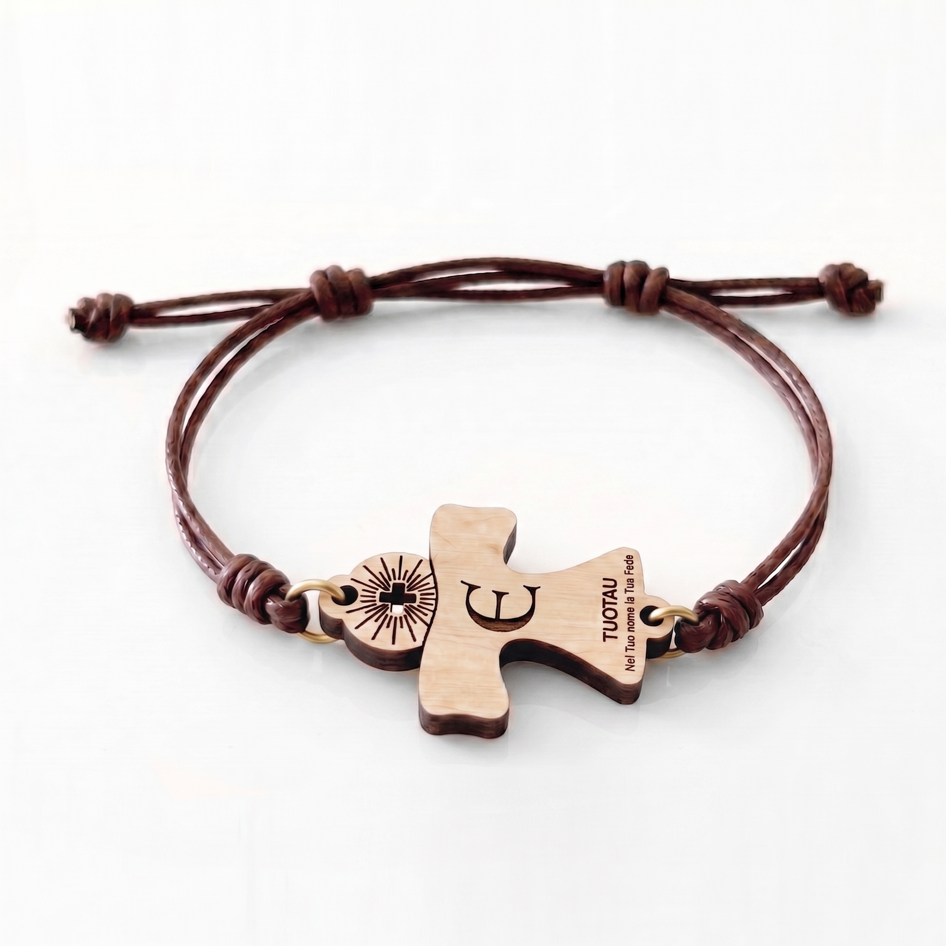 Iniziale E — bracciale in pioppo