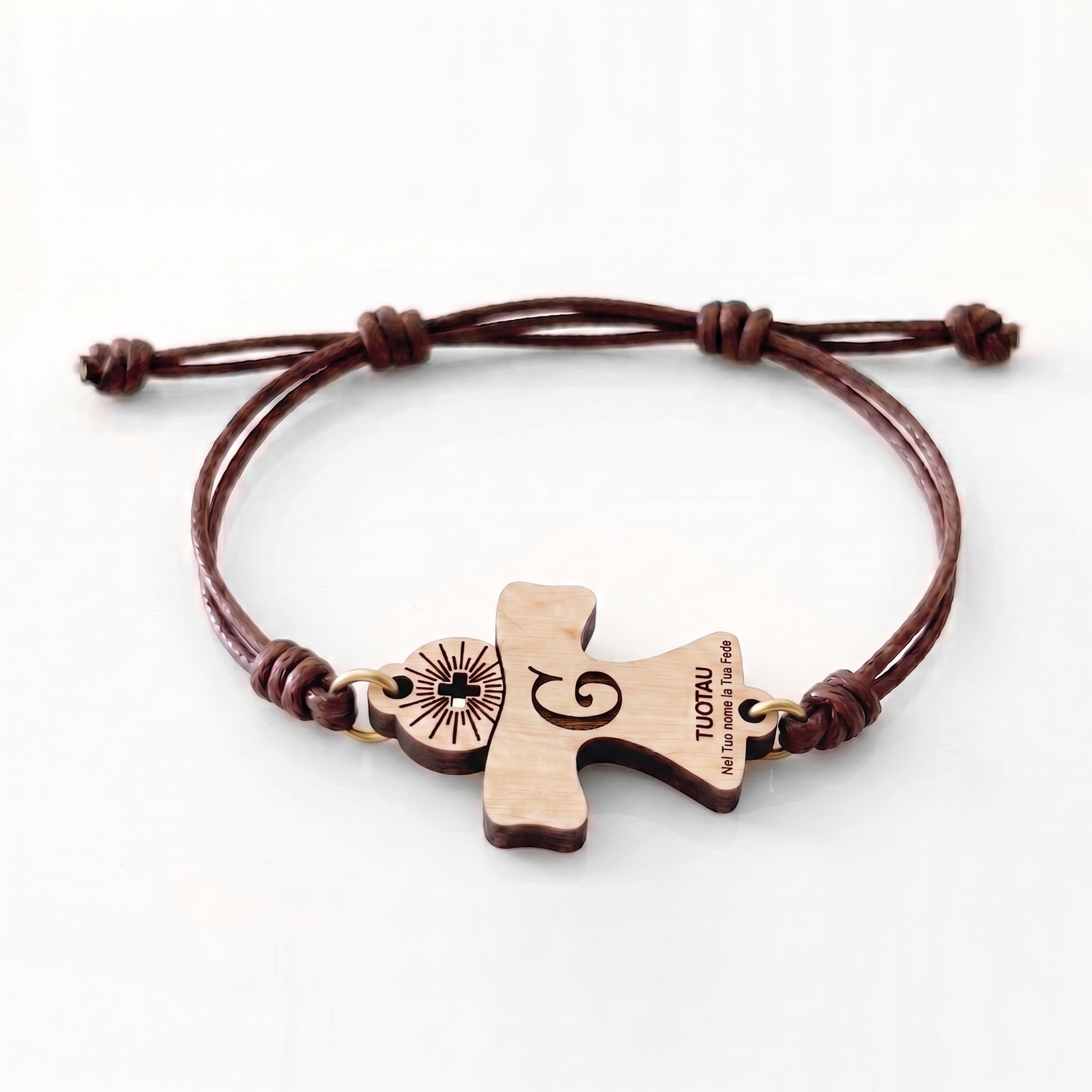 Iniziale G — bracciale in pioppo