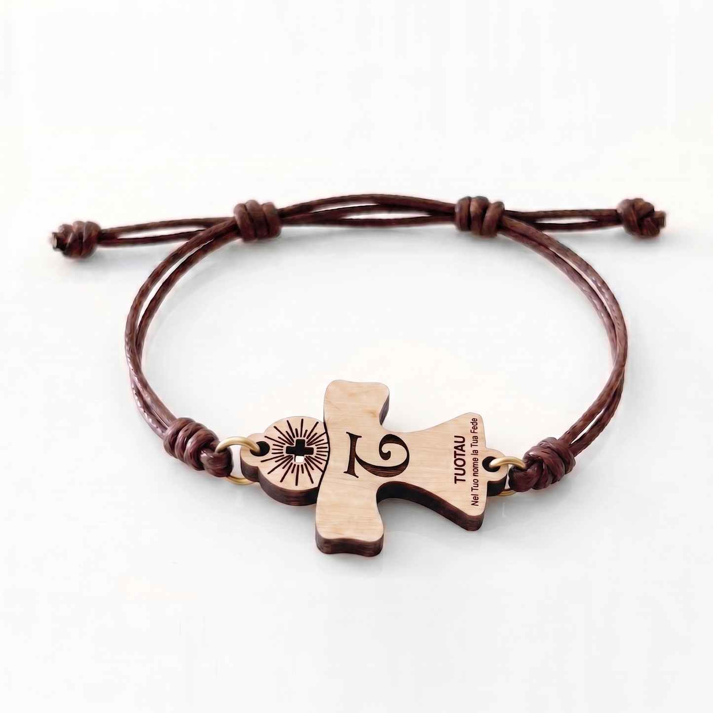 Iniziale T — bracciale in pioppo