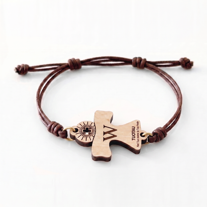 Iniziale W — bracciale in pioppo