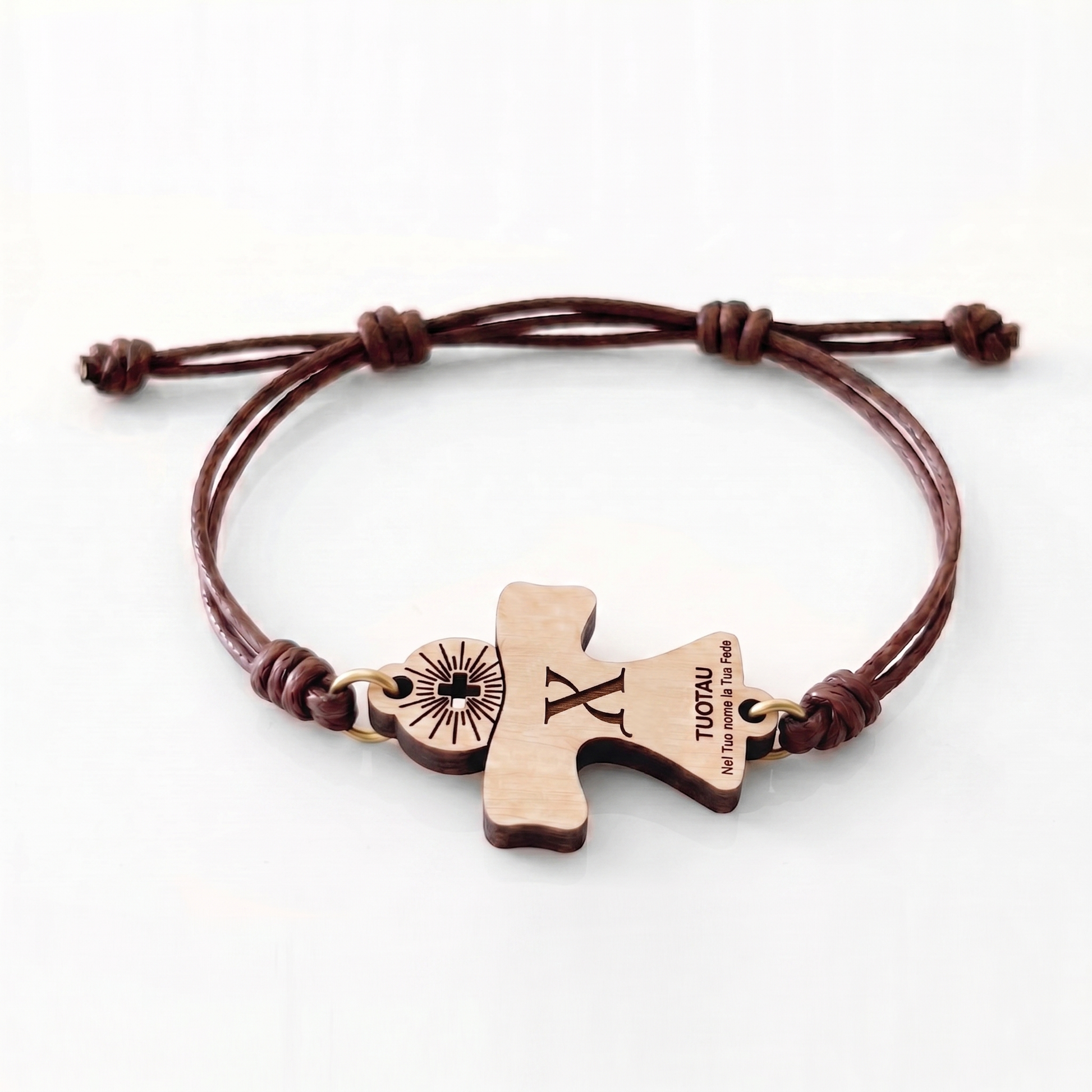 Iniziale X — bracciale in pioppo