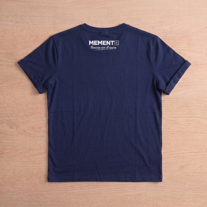 Memento Ricamo multicolore e logo lato cuore — Blu