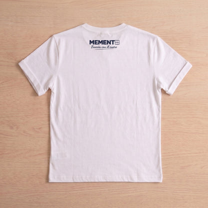 Memento Ricamo + logo sulla manica — Bianca