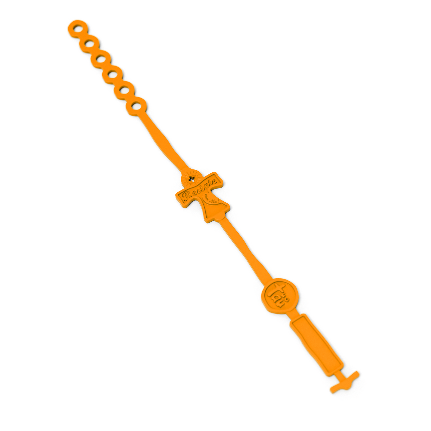 R-Estate — bracciale arancione, disteso