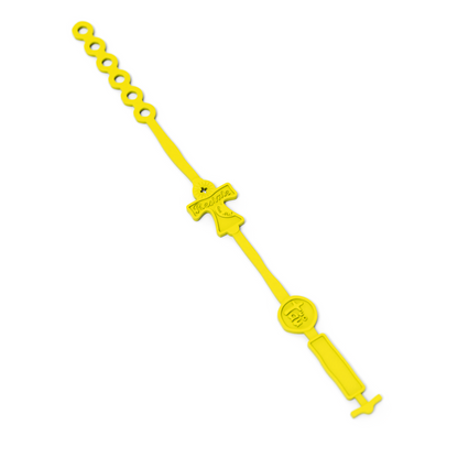 R-Estate — bracciale giallo, disteso
