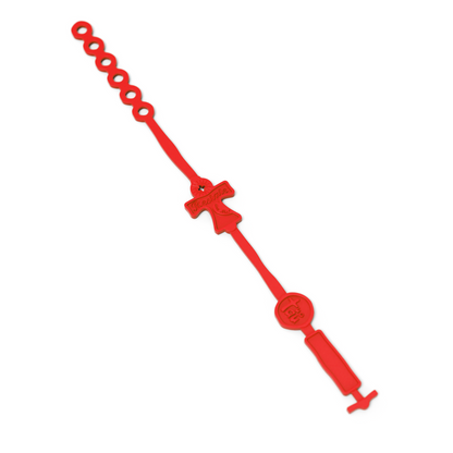 R-Estate — bracciale rosso, disteso